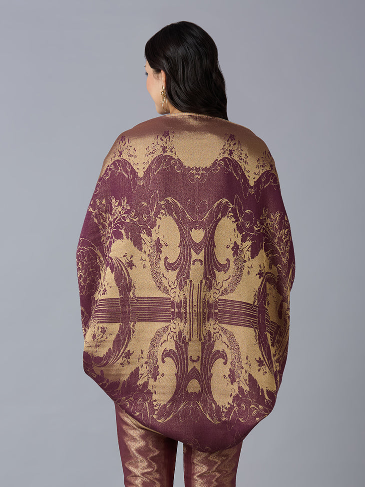 Brocade French Pattern Wine Shrug