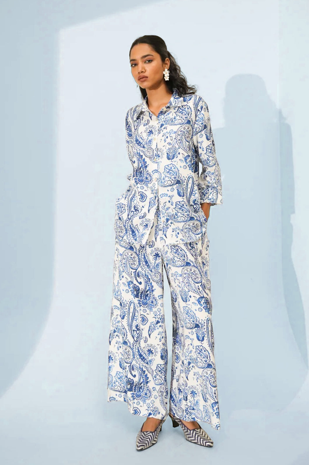Paisley Printed White Co-ord Set