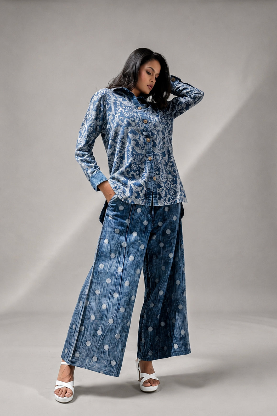 Denim Polka Dot Silver Jeans