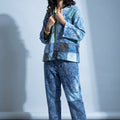 Brocade Patchwork Denim Short Jacket