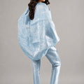 Brocade Roman Pattern Ice Blue Shrug