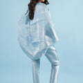 Roman Pattern Ice Blue Brocade Cocoon Shrug