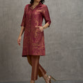 Brocade Placed Design Coral Tunic Kurta