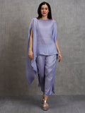 Lavender Off Shoulder Brocade Poncho