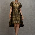 Brocade Ornamental Design Black Dress