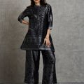 Brocade Paisley Black Silver Co-Ord Set