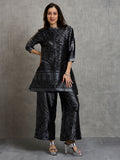 Black Silver Brocade Co-ord Set