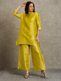 Yellow Silver Brocade Co-ord Set