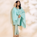 Brocade Aqua Motif Design Kurta Set