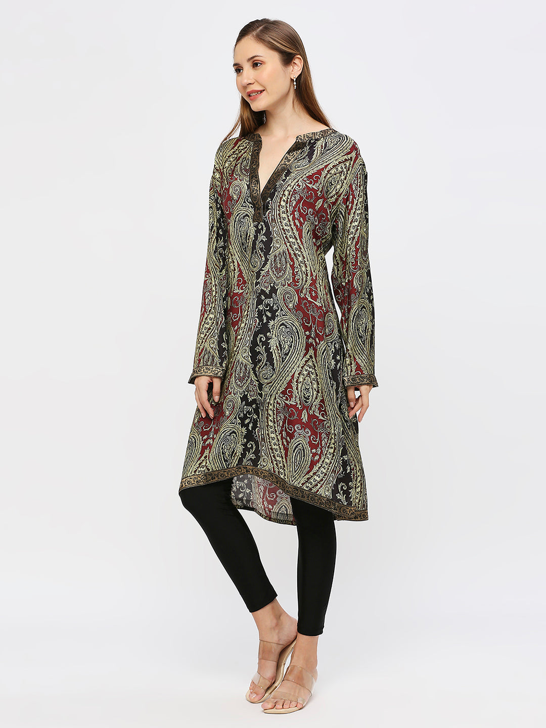 Multicolored Paisley Printed Viscose Kurta