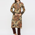 Floral Brown Printed Kurta