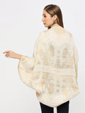 Brocade French Patterned Off-White Cape