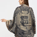 Royalty Pattern Navy Brocade Shrug