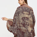 Royalty Pattern Wine Brocade Shrug