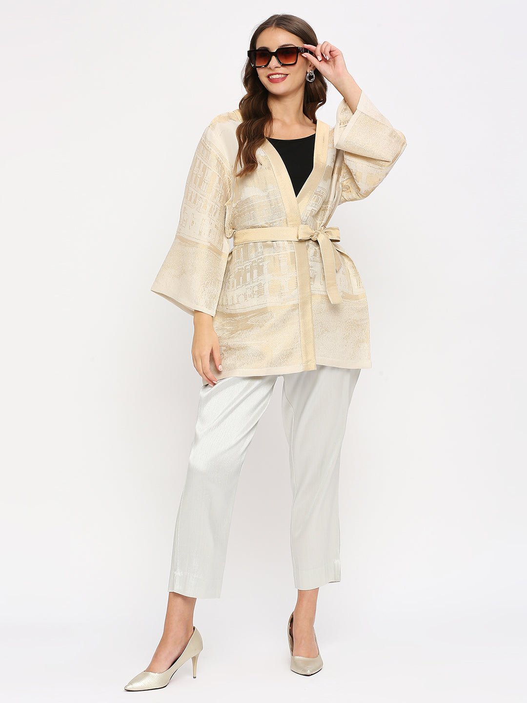 White City Car Design Brocade Kimono