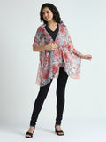 Red Multi Abstract Printed Polyester Scarf