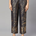 Brocade Navy Enlarged Paisley Design Brocade Pant