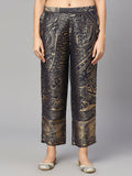 Brocade Navy Enlarged Paisley Design Brocade Pant