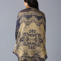 Brocade Roman Pattern Navy Shrug