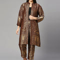 Brocade Paisley Design Brown Kimono