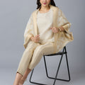 Brocade Roman Pattern Ivory 3 Piece Set