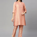 Brocade Motif Design Peach Kurta