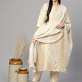 Brocade Off white Floral Kurta Set