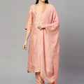 Brocade Pink Floral Kurta