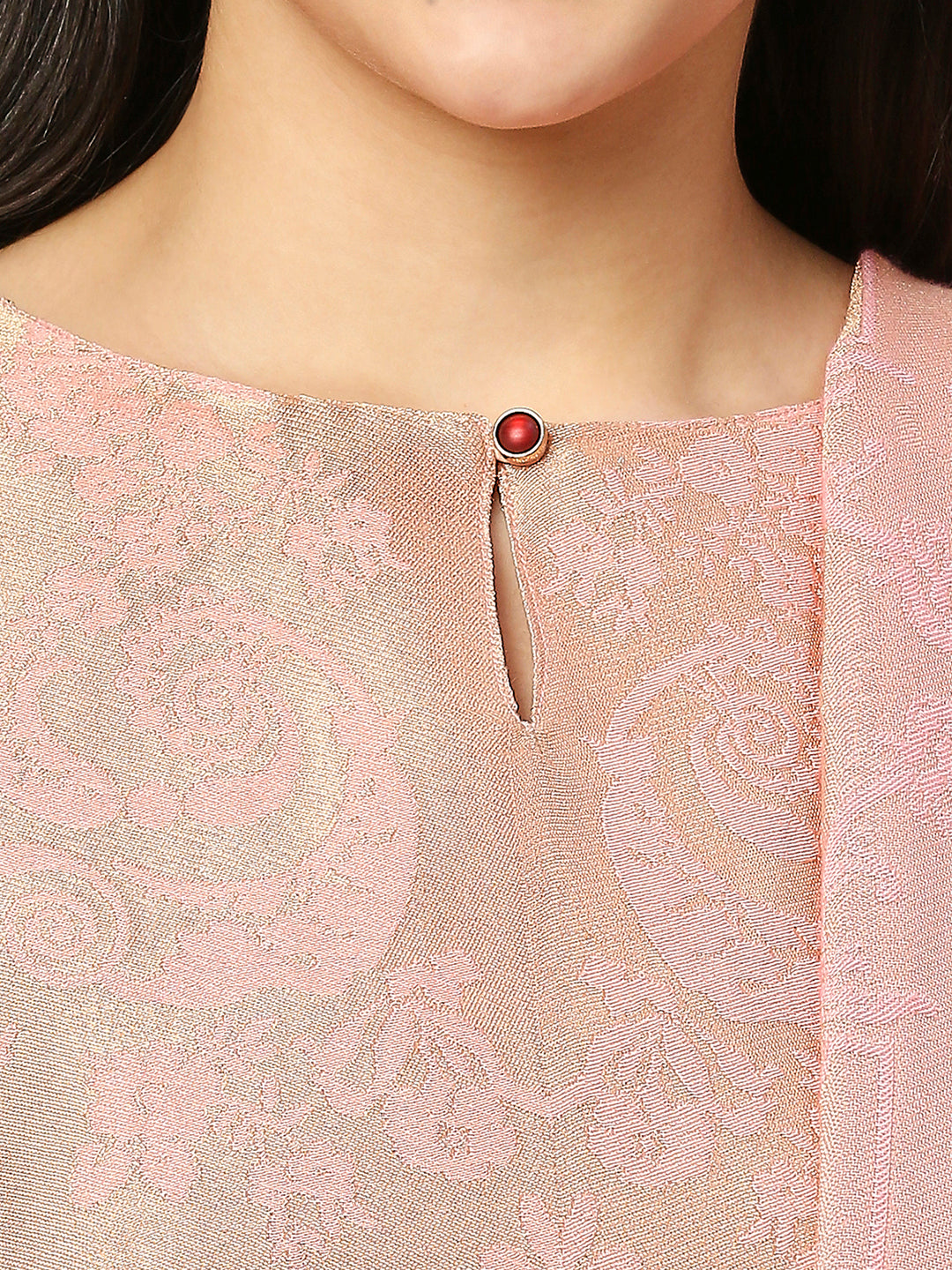Brocade Off White Ethnic Motifs Design Kurta