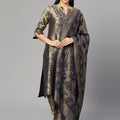 Brocade Navy Ornament Design Kurta