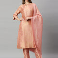 Brocade Peach Ornamental Design Kurta