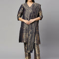 Brocade Navy Paisley Design Kurta
