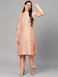 Brocade Pink Tapestry Design Kurta