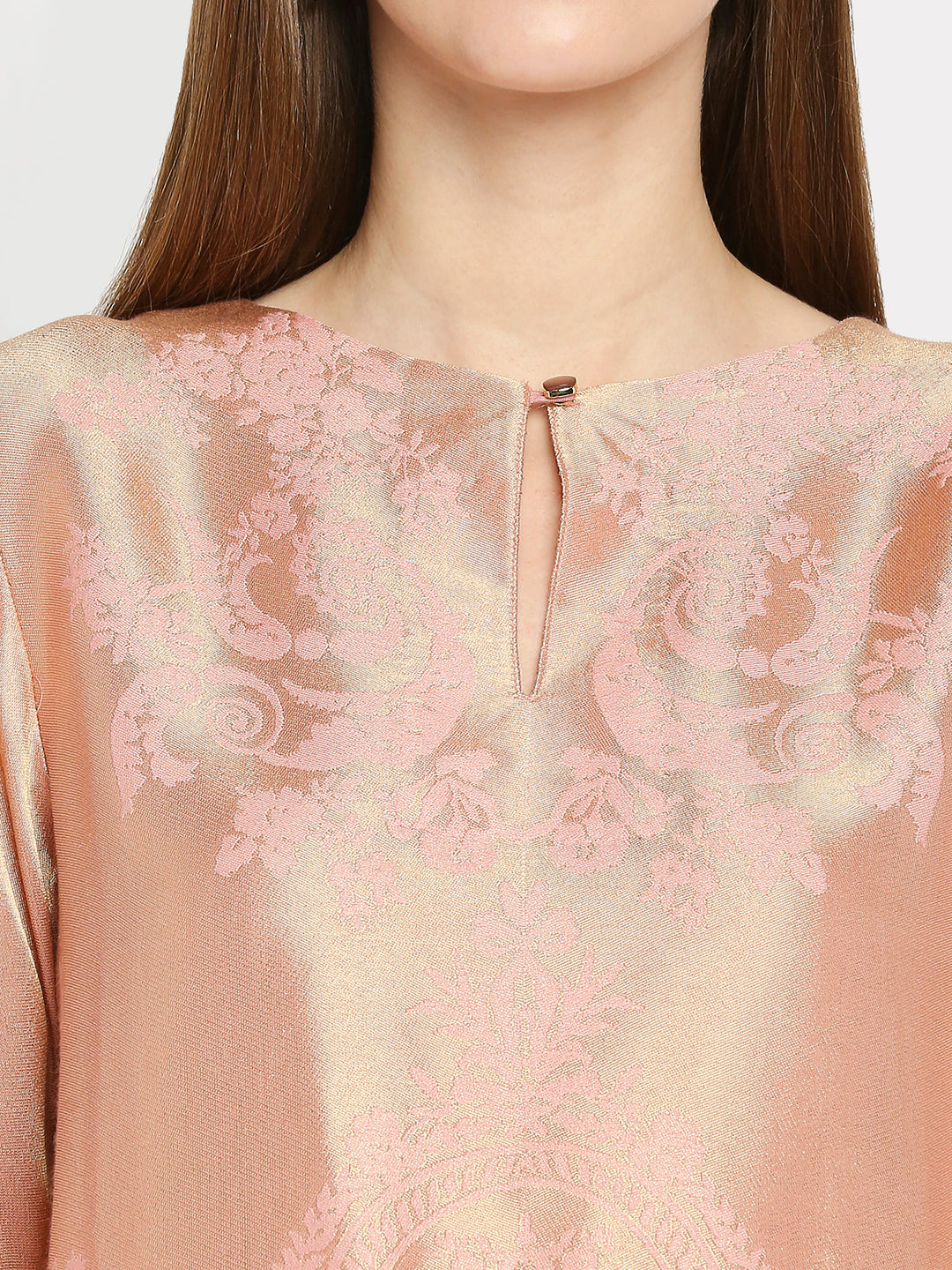 Brocade Pink Italian Ornament Design Kurta