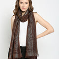 Brocade Ornamental Designed Brown Wrap