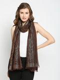 Brocade Ornamental Designed Brown Wrap