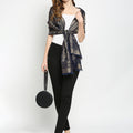 Brocade Ornamental Navy Wrap