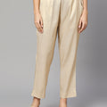 Ivory Gold Plain Brocade Pant