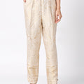 Off-White Enlarged Paisley Designed Brocade Pant