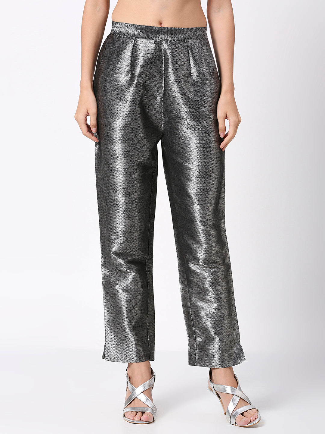 Black Dobby Design Brocade Pant