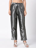 Black and Silver Dobby Designed Brocade Pant