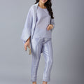Brocade Floral Pattern Lavender 3 Piece Set