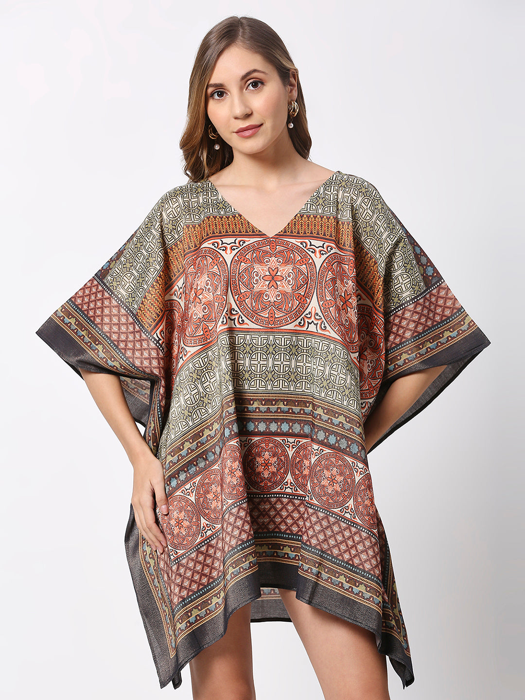 Multicolor Ornamental Poncho