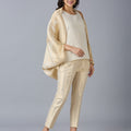 Brocade Royalty Pattern Off-White 3 Piece Set