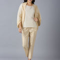 Brocade French Pattern Off-White 3 Piece Set