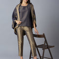 Brocade French Pattern Navy 3 Piece Set