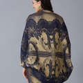 Brocade French Pattern Navy Shrug