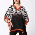 Zebra Ombre Printed Multicolor Poncho