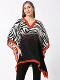 Zebra Ombre Printed Multicolor Poncho