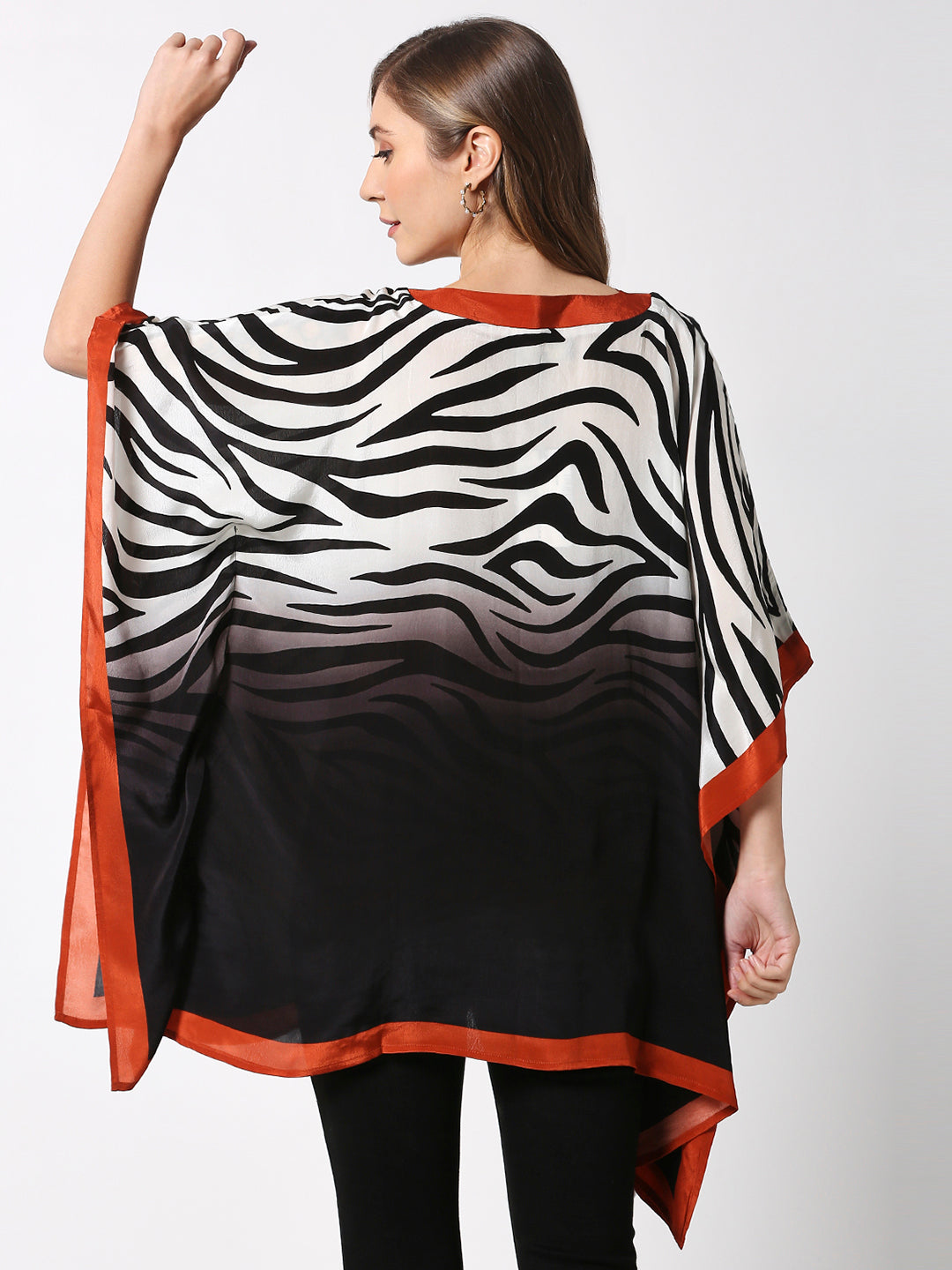 Zebra Ombre Printed Multicolor Poncho